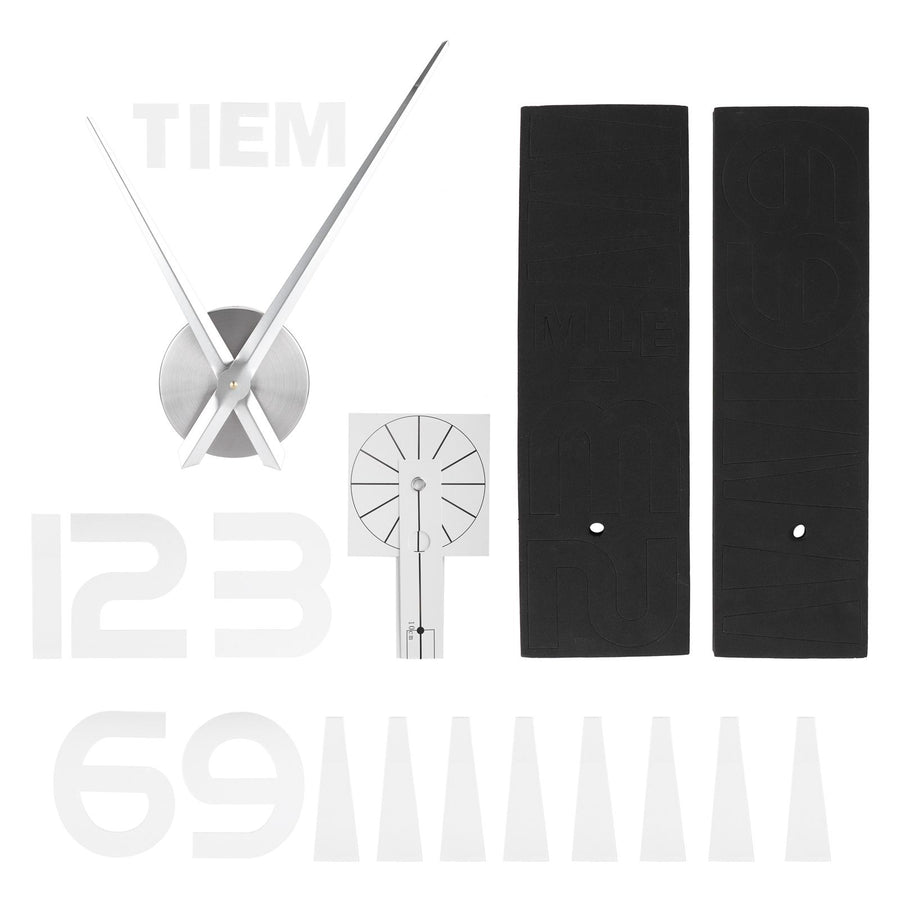 Frameless Wall Clock Sticker Mirror Surface Living Room Bedroom Office DIY DecorationSilver