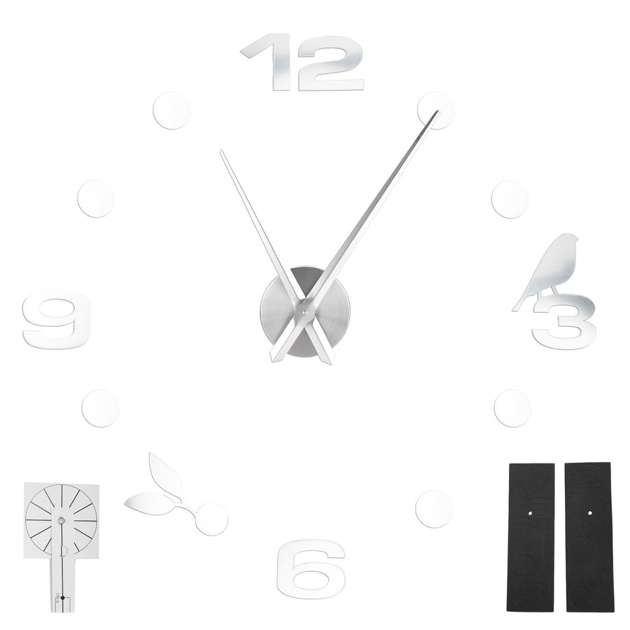 Frameless Wall Clock Sticker Mirror Surface DIY Decoration Living Room Bedroom OfficeSilver
