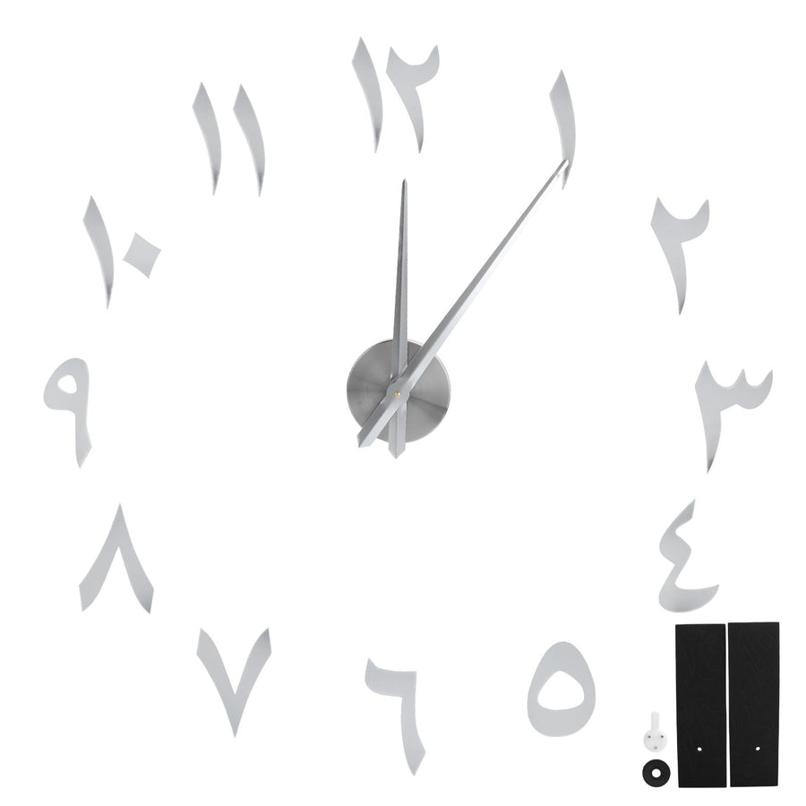 Wall Clock Innovative Modern Acrylic DIY Clock Set for Home Living Room DecorationSilver