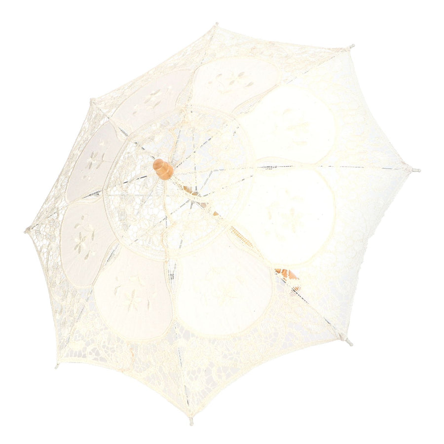 Lace Umbrella Parasol Vintage Wedding Bridal Umbrella for Photo Costume Party SuppliesL Beige