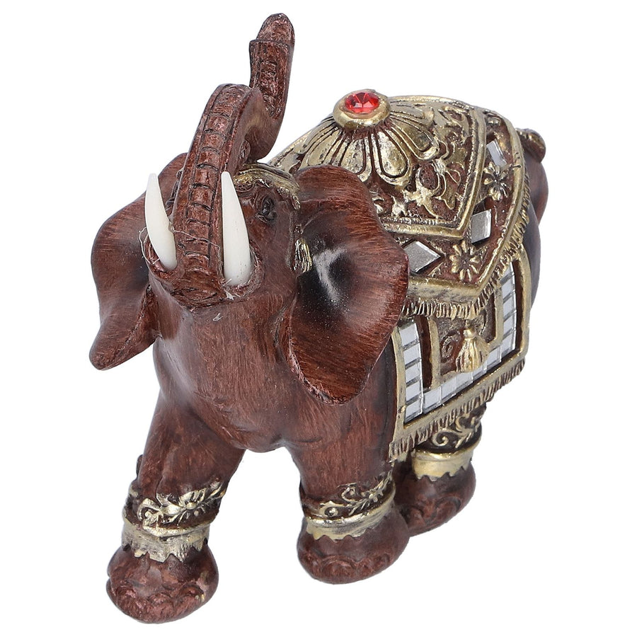 Resin Elephant Statue Figurine Crafts Desktop Ornaments for Home Living RoomRed M 11x6x11cm