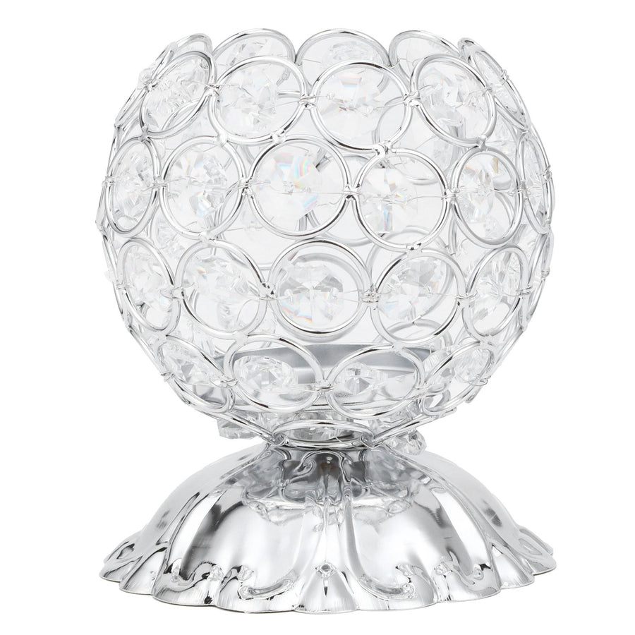 Crystal Candle Holder Electroplated Wrought Iron Candlestick Ornament Electronic Candle Stand