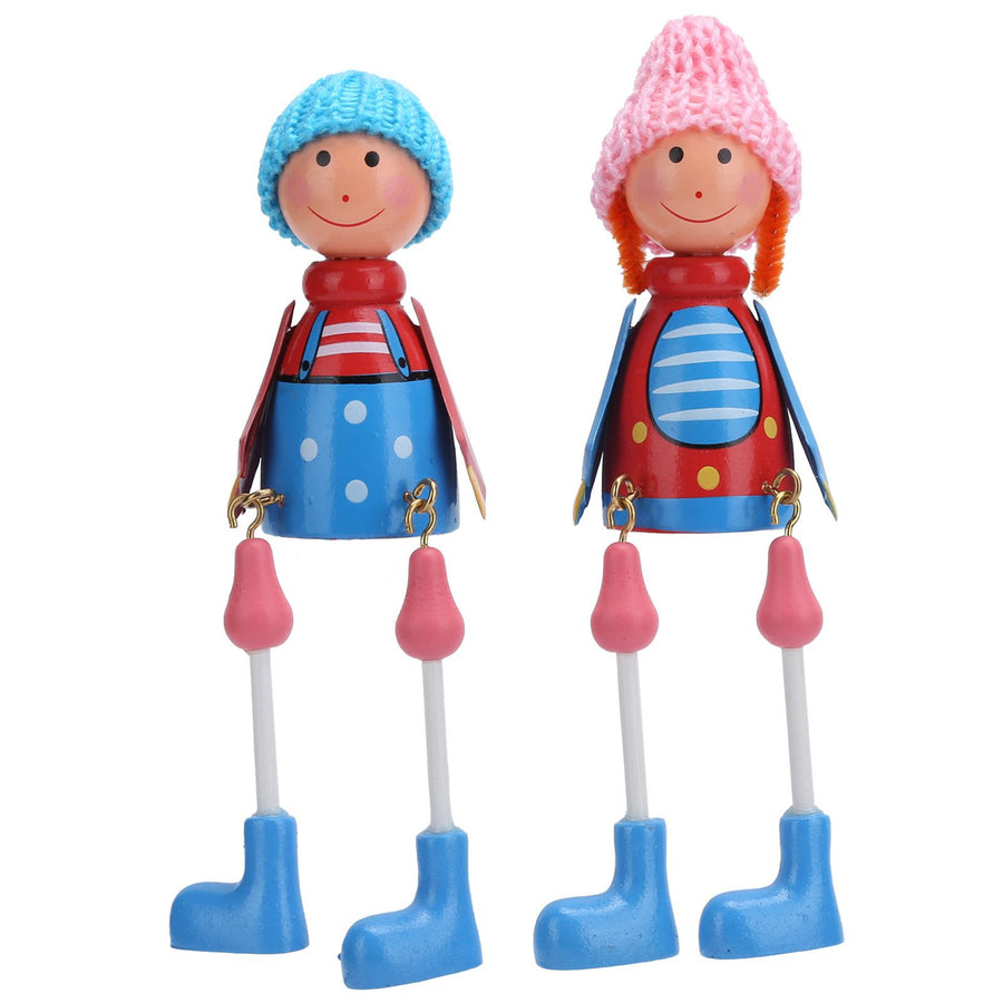 Wooden Dolls Cartoon Puppet Decoration Ornament Handicraft for Wedding Favors Birthday Gift