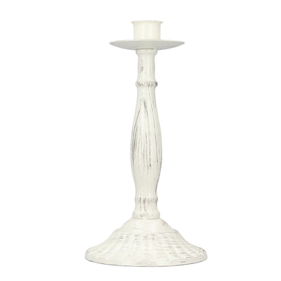 Candle Holders White Iron Material Retro Style Decorative Candlestick Pedestal for Home Decoration