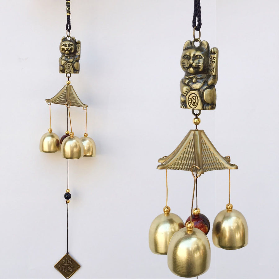 Metal Hanging Wind Chimes Soft Voice Peace Symbolism Golden Wind Chimes for Door Decorative Ornaments