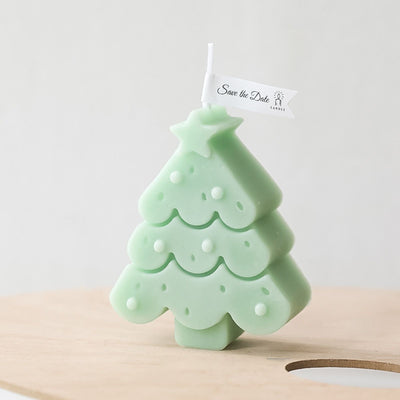 Christmas Tree Aromatherapy Candle Tree Shaped Candle Christmas Home Decoration Desktop Crafts Gift Green