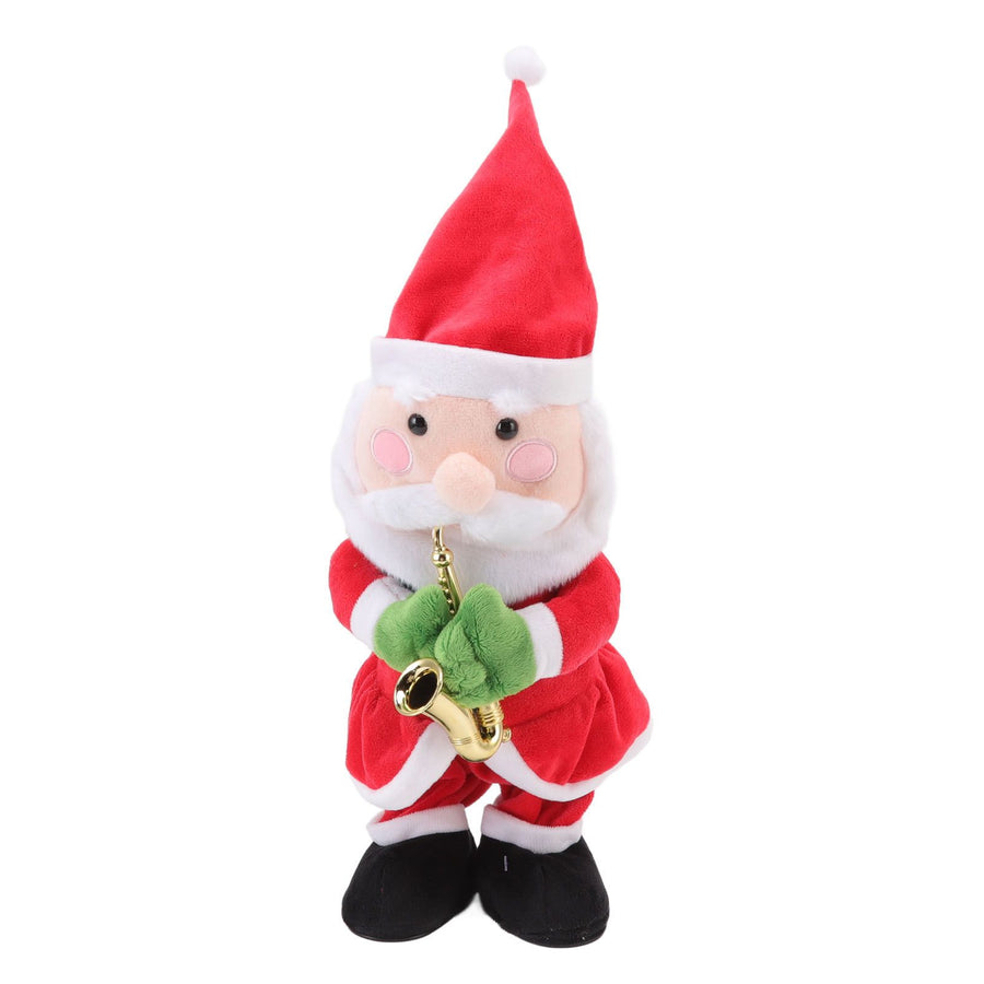 Electric Music Christmas Toy Doll 8 Songs Continuous Play Dancing Singing Glowing Swinging Plush Toy for Kids Adults Santa Claus