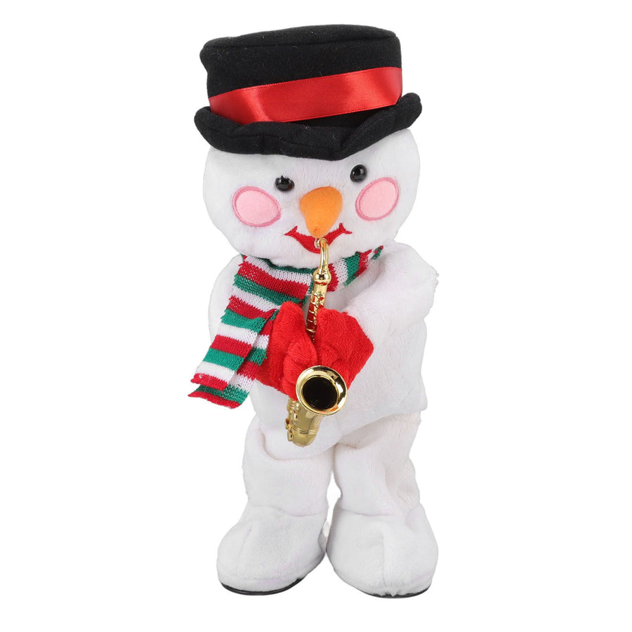 Electric Music Christmas Toy Doll 8 Songs Continuous Play Dancing Singing Glowing Swinging Plush Toy for Kids Adults Christmas Snowman