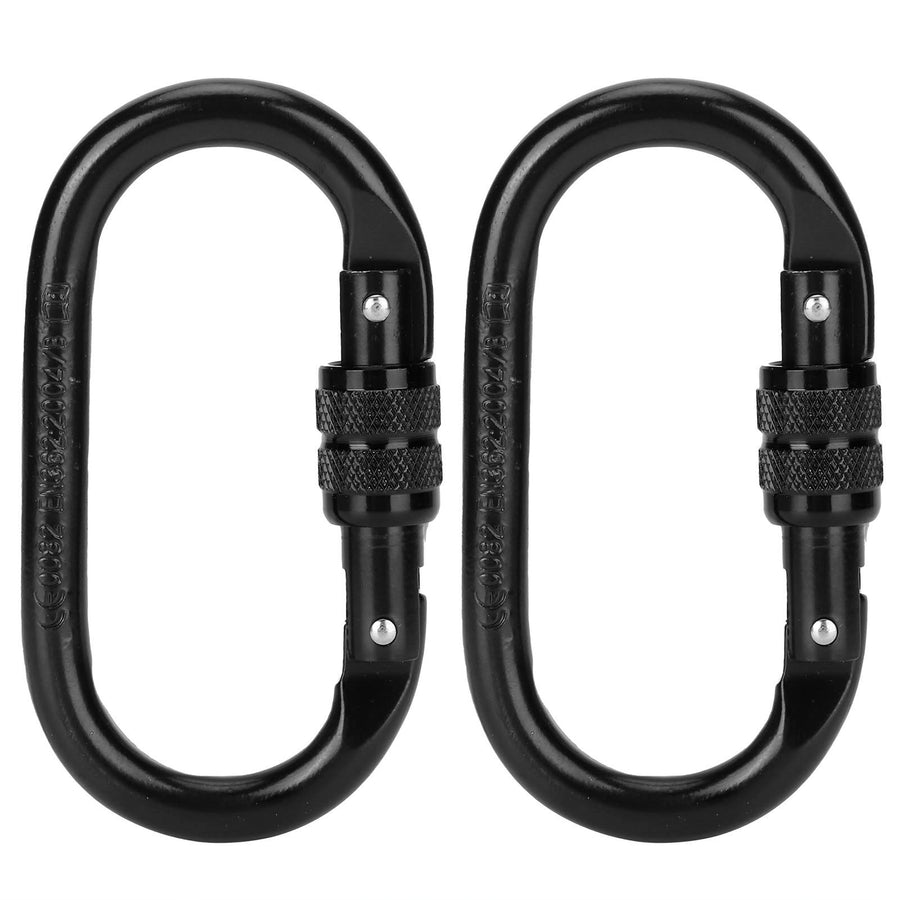 2Pcs Carabiner Alloy Steel O shaped Security Buckle for Hammock Outdoor Climbing Mountaineering