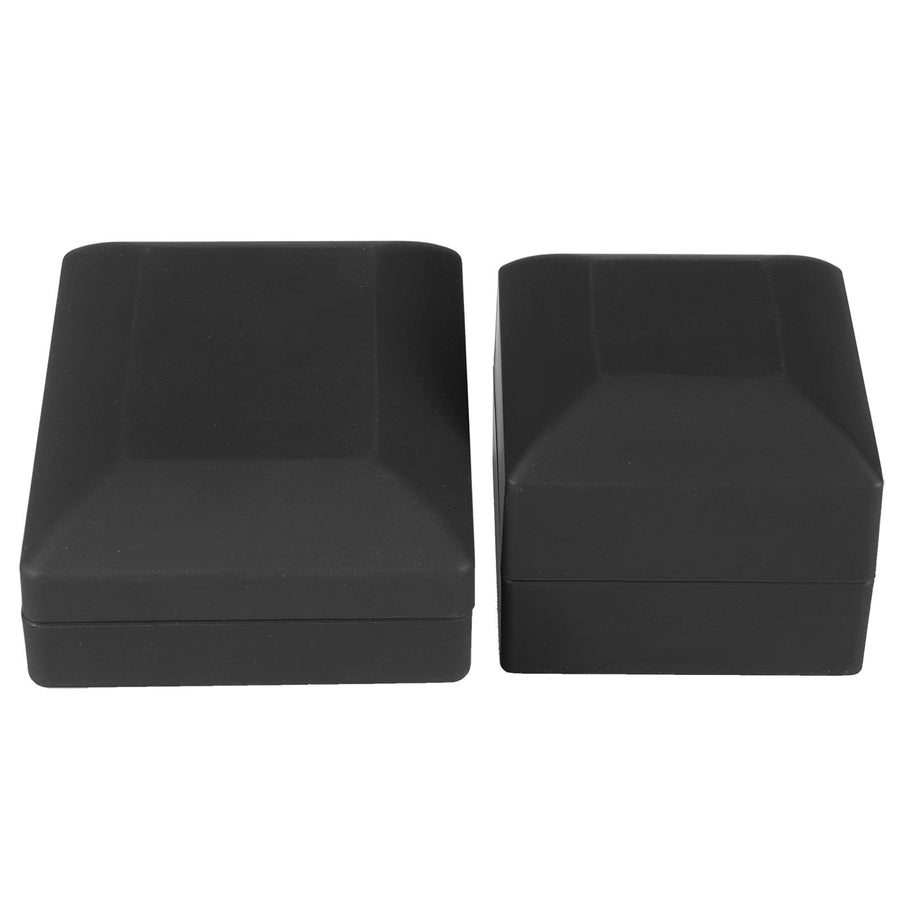 LED Jewelry Display Pendant Necklace Gift Box Ring Case Engagement Wedding SupplyBlack
