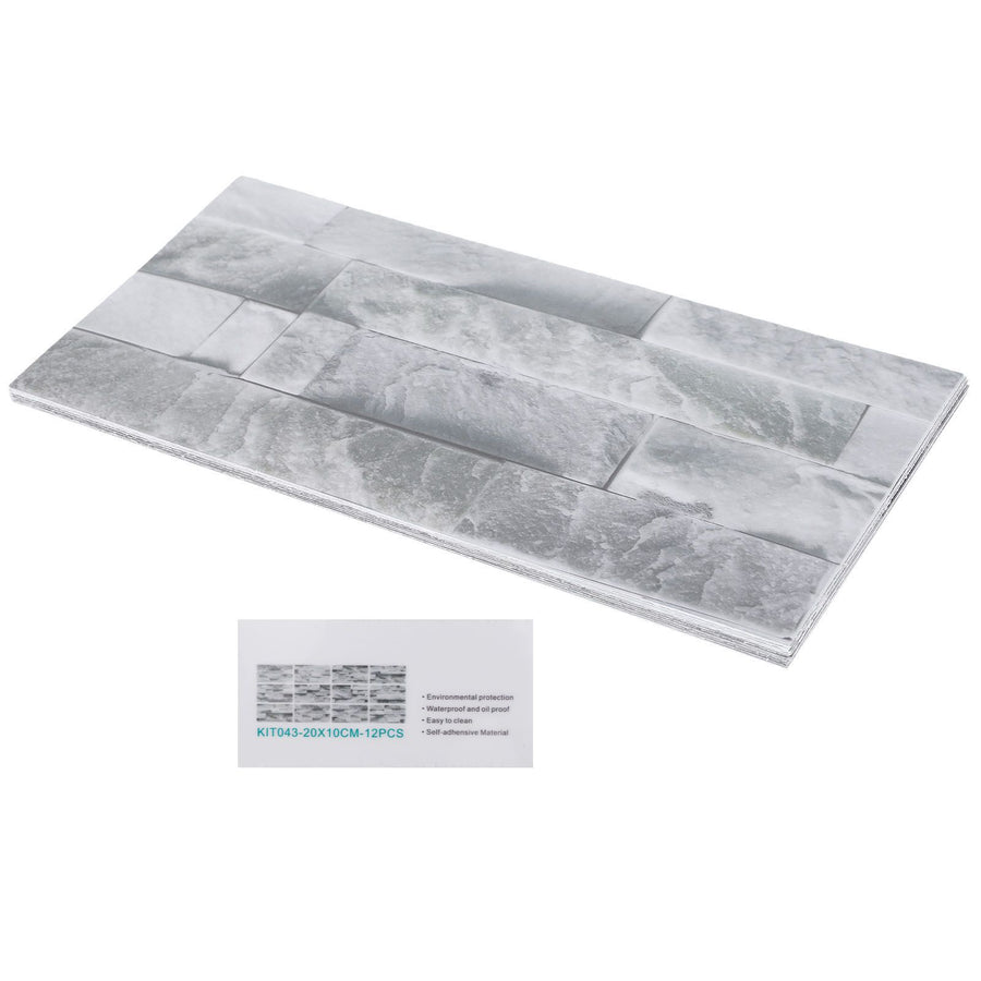 12Pcs PVC Tile Sticker Waterproof Self Adhesive Bathroom Kitchen Living Room Decor Floor Decal(KIT043 )