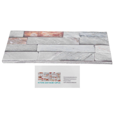12Pcs PVC Tile Sticker Waterproof Self Adhesive Bathroom Kitchen Living Room Decor Floor Decal(KIT046 )