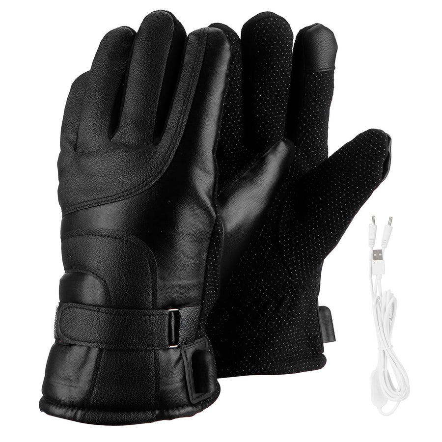 Winter Motorcycle Gloves Outdoor Electric Heating USB Powered Touch Screen Full Finger GlovesTemperature Adjustment Version