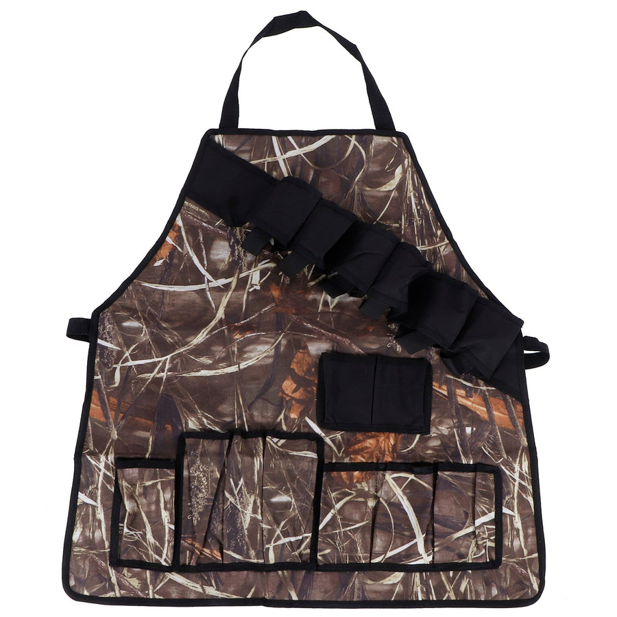Multi-Pockets Apron 600D Oxford Fabric Camouflage Picnic Barbecue Aprons WaterproofReed Color