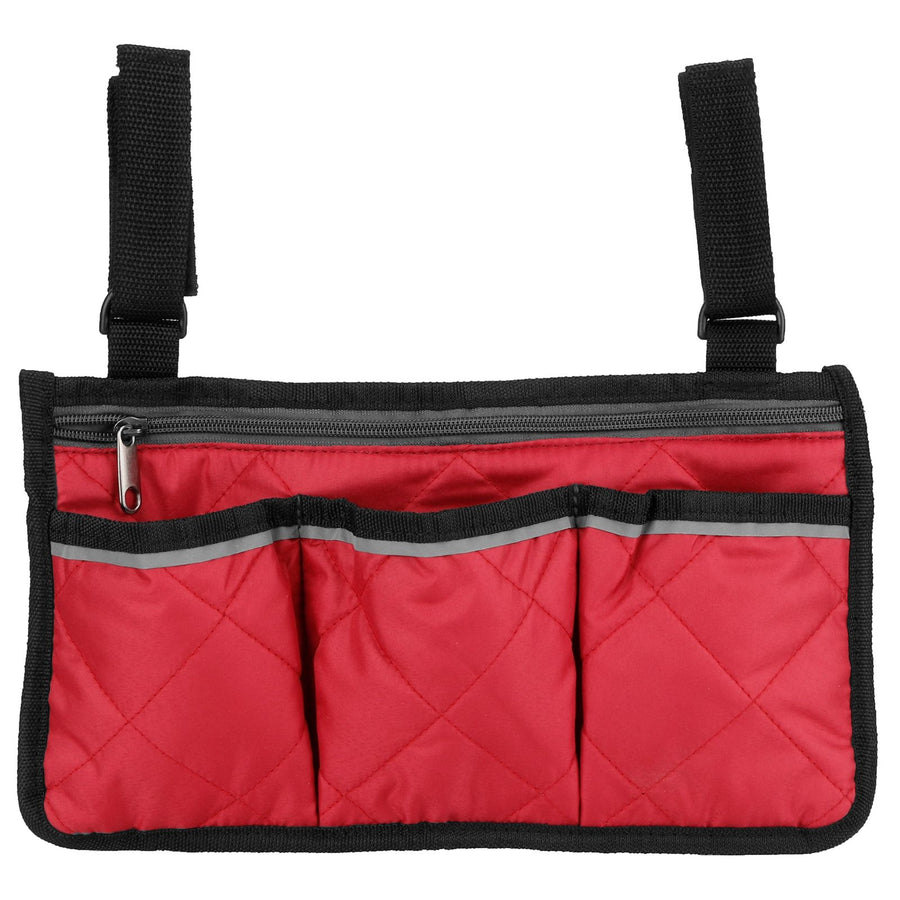 Multifunctional Wheelchair Side Hanging Bag Office Chair Storage Bag Armrest Pouch OrganizerWine Red