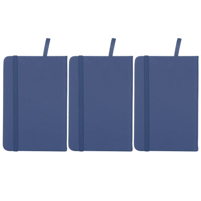 3Pcs PU A6 Business Notepad Hardcover Strap Notebook Diary Stationery Office School SuppliesBlue