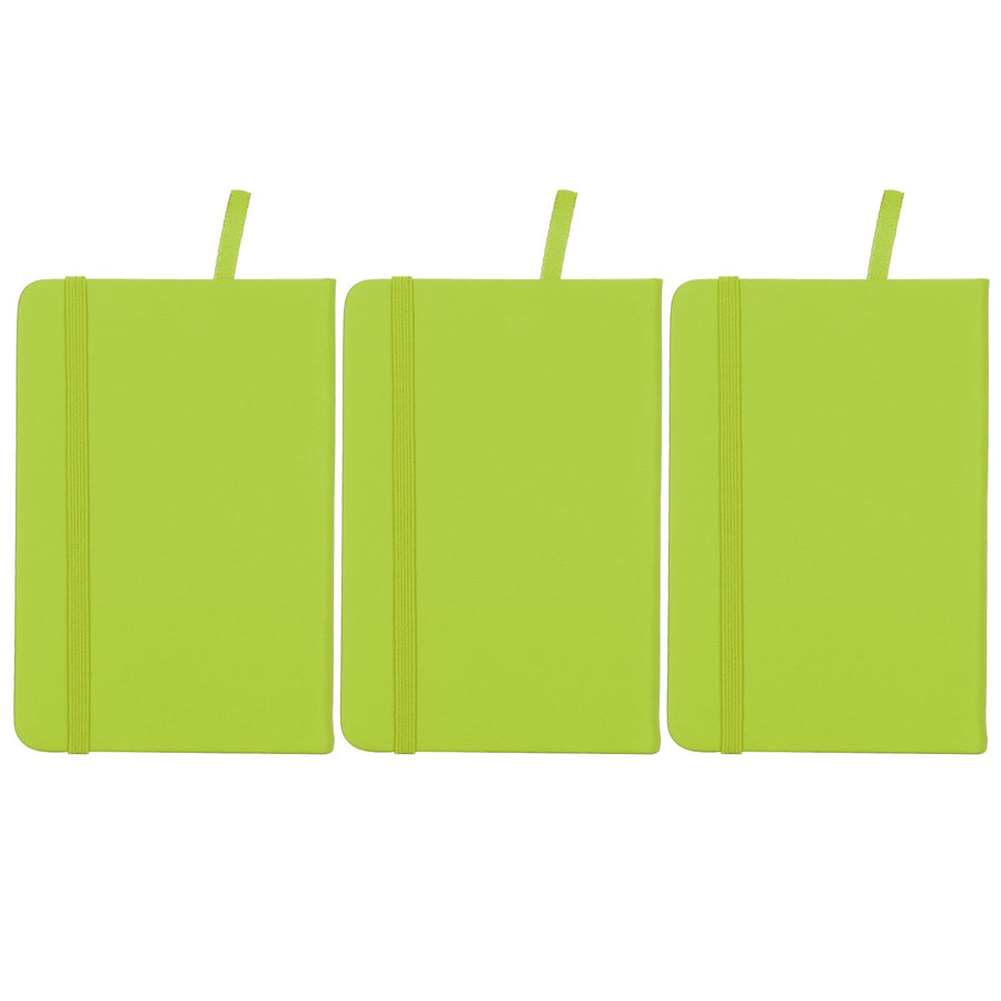 3Pcs PU A6 Business Notepad Hardcover Strap Notebook Diary Stationery Office School SuppliesGreen
