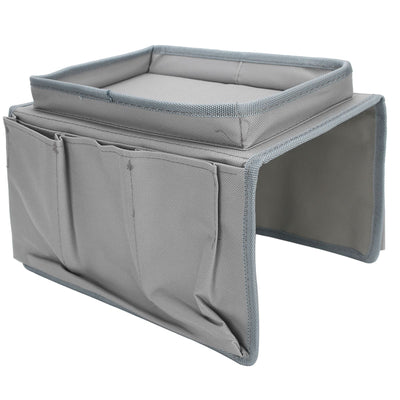 4 Pockets Sofa Armrest TV Remote Control Organizer Armchair Couch Bag with Cup Holder TrayGray