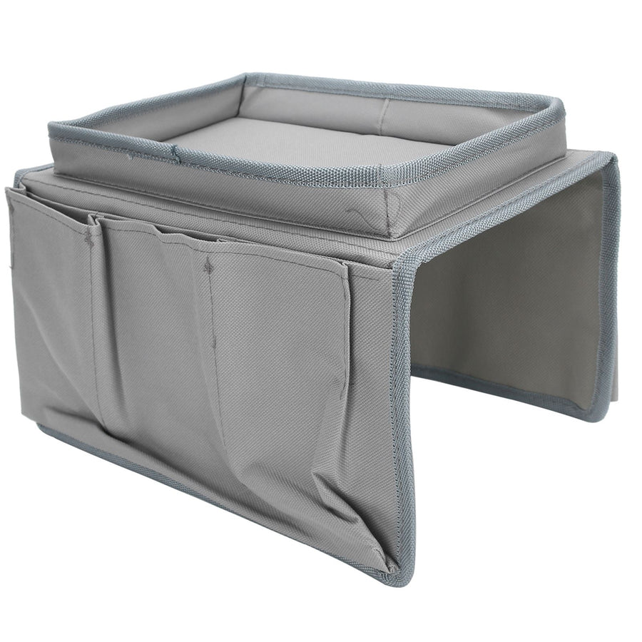 4 Pockets Sofa Armrest TV Remote Control Organizer Armchair Couch Bag with Cup Holder TrayGray
