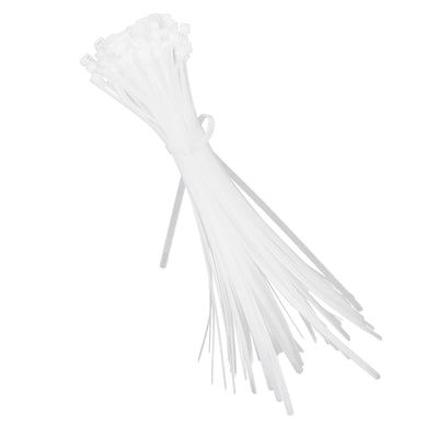 100Pcs Cable Ties Multiple Use Fastener Thick Thin Nylon Zip Wraps Supplies 8 x 400White