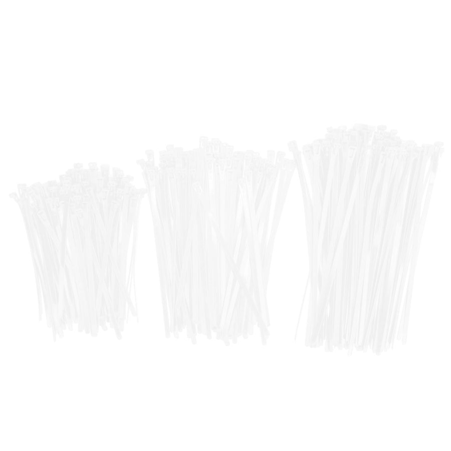 300PCS Cable Ties Multi Size Long Zip Ties for Home Office Garden Fastener SuppliesWhite