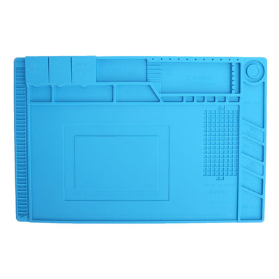 Repair Mat Magnetic Slot Silicone Heat Resistant Solder Station Parts Adsorption Pad Light Blue