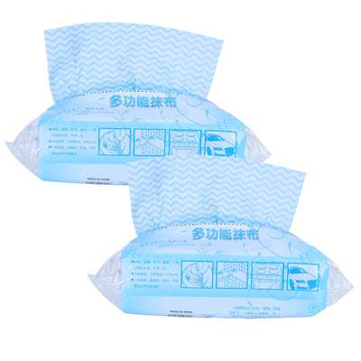 2Packs Disposable NonWoven Rag Washing Dish Towel Kitchen Cleaning Cloth Wiping Rag(Blue )