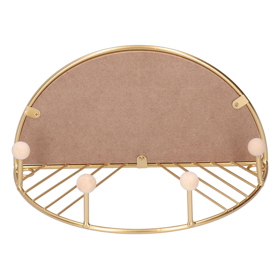 Display Shelf Storage Rack with Clothes Hanger Hook for Home Living Room Entryway GoldS