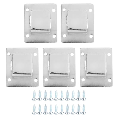 5Pcs Shelf Mount Bracket Hanger Stainless Steel Tube Support Holder Buckle Hardware SilverOpening Type