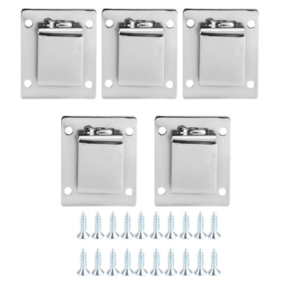 5Pcs Shelf Mount Bracket Hanger Stainless Steel Tube Support Holder Buckle Hardware SilverSealing Type