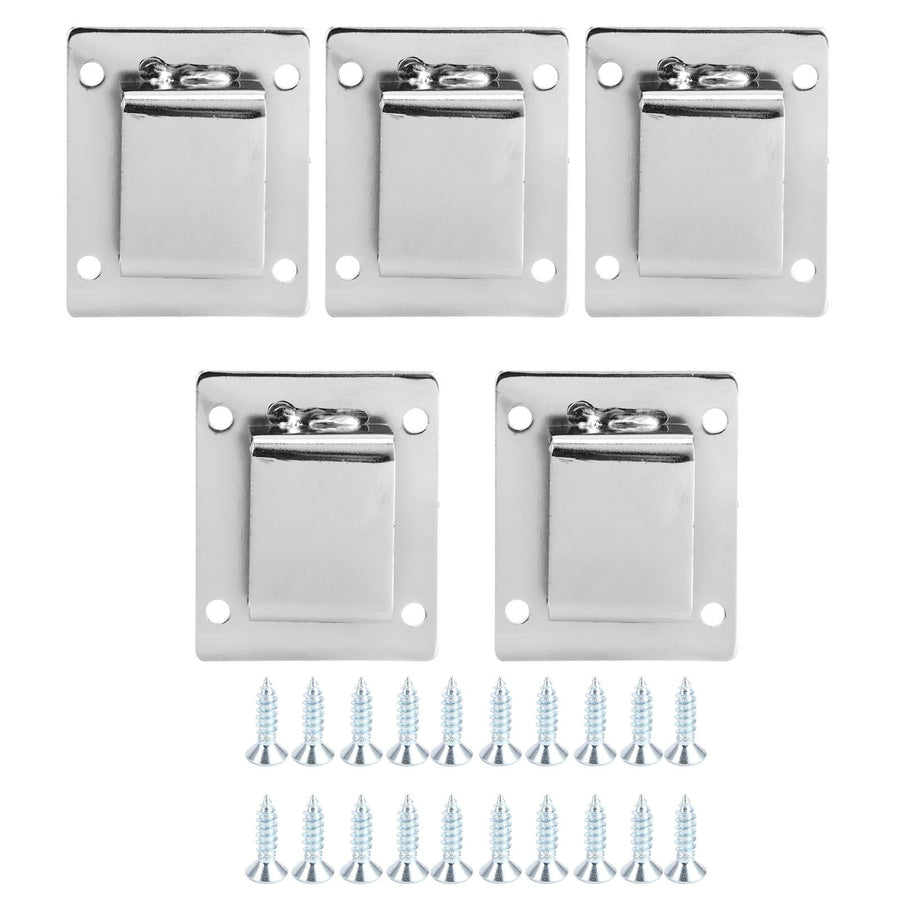 5Pcs Shelf Mount Bracket Hanger Stainless Steel Tube Support Holder Buckle Hardware SilverSealing Type