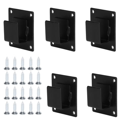 5pcs Wall Shelf Mount Bracket Display Shelf Hook Hanger Rack Tube Bar Holder BlackOpening Type