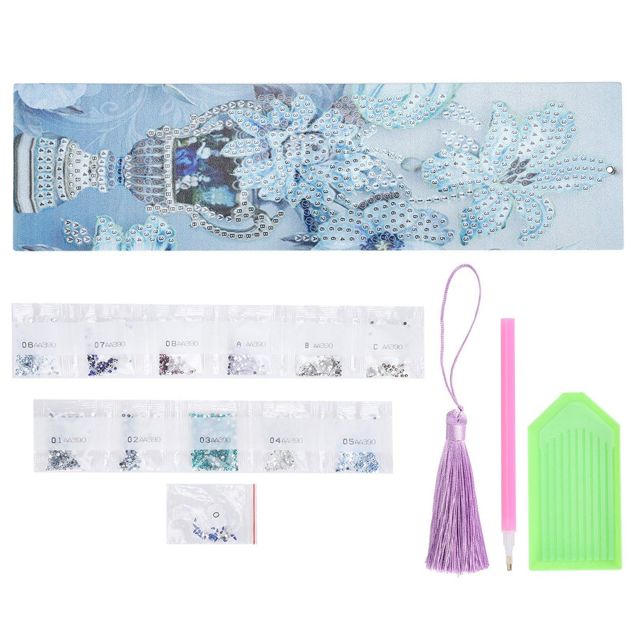 DIY Diamond Painting Bookmarks with Tassel Crafts Gift for Home Office School UseAA390‑Vase