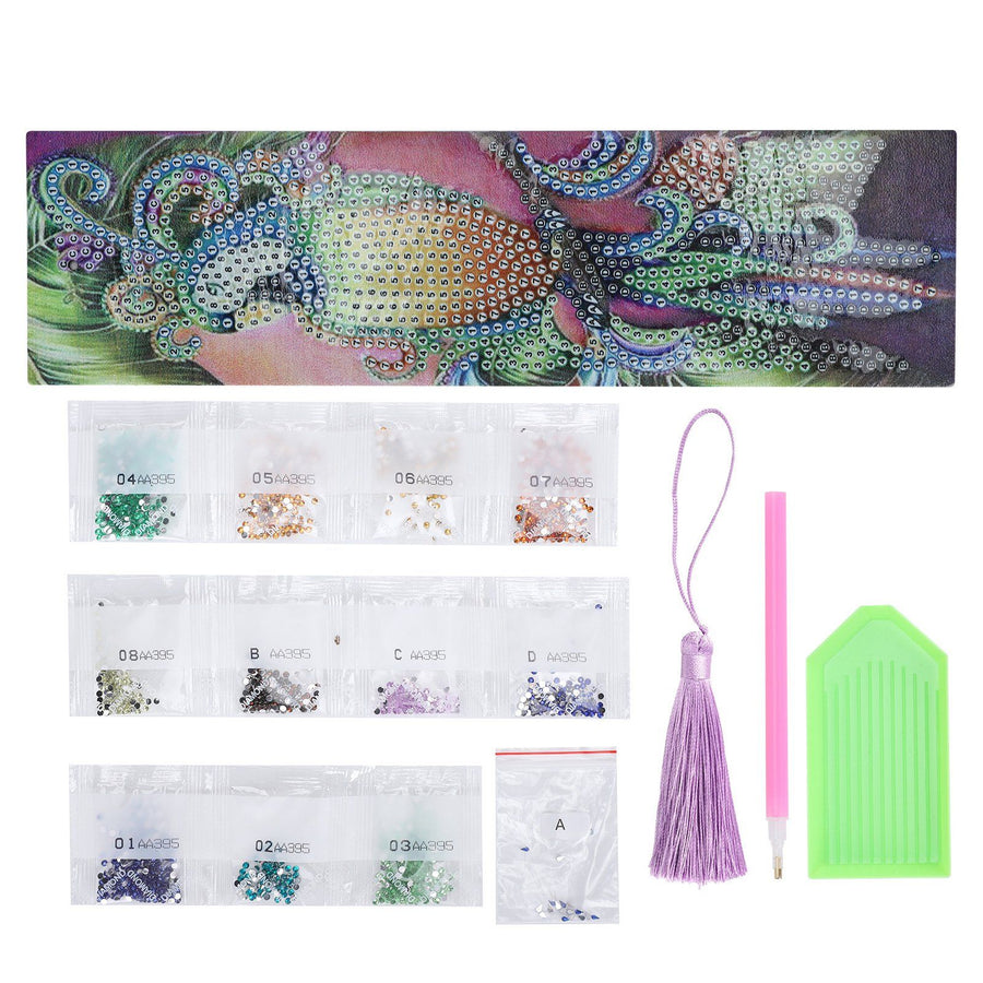 Diamonds Painting Bookmarks with Tassel Pendant Bookmark Art Craft for DIY MakingBird Pattern