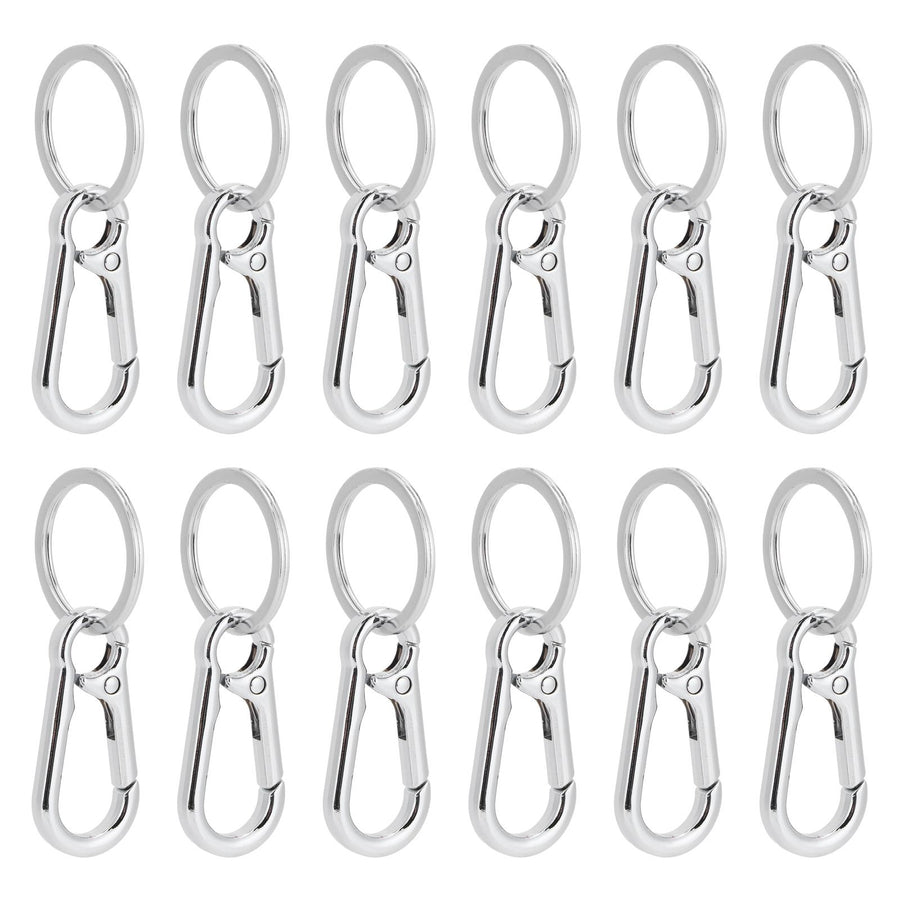 12pcs Alloy Keychain AntiRust No Deformation Glossy Surface for Hanging Key Wallet Zip Belt