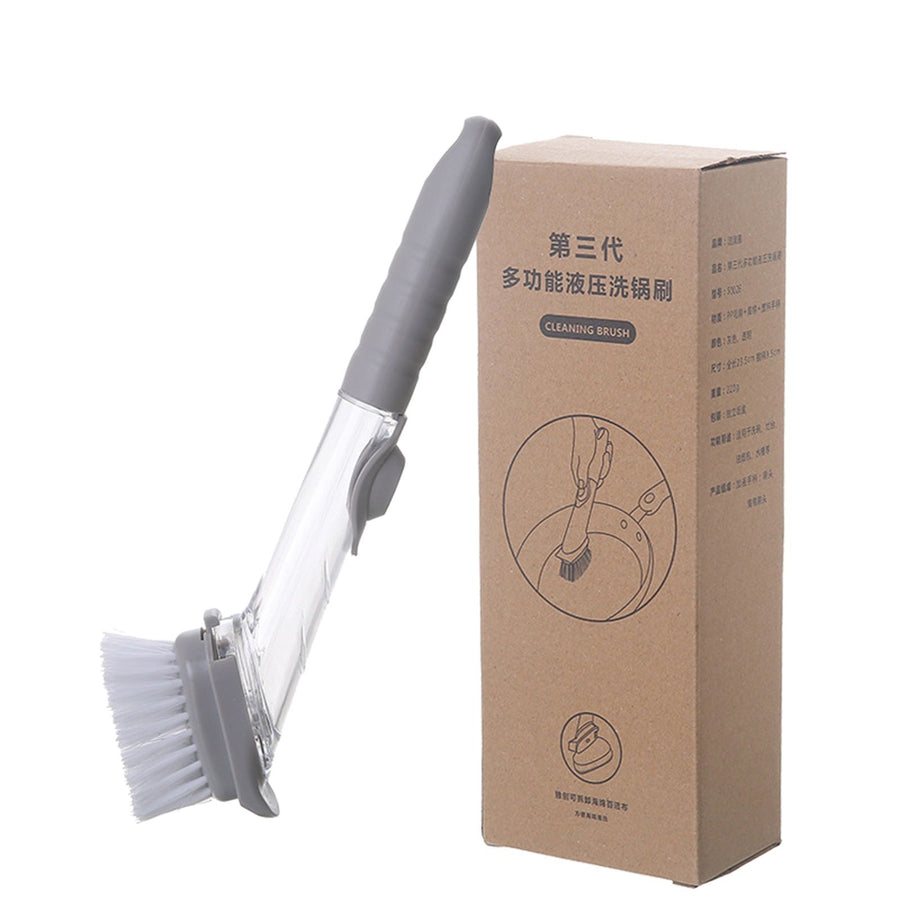 Hydraulic Brush Automatic Adding Liquid Pot Soft Kitchen Brush Kitchen Utensils for Pot Bowl1Pc Handle 1Pc Brush