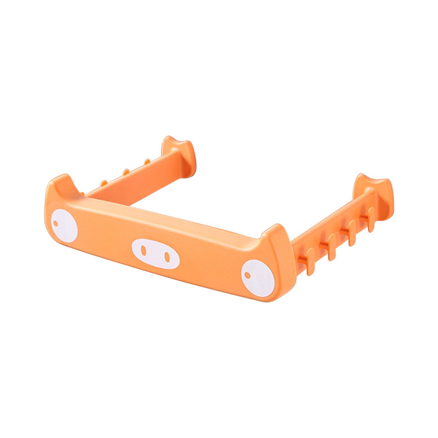 Trash Bag Holder Cartoon Pig Style Punch Free Sturdy Durable PP Space Saving Wall Mounted Utensil HangerOrange
