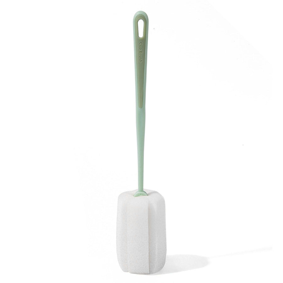 Long Handle Sponge Bottle Brush 360° Cleaning Elastic Flexible Hanging Hole Design Soft Sponge Bottle Cleaning BrushGreen