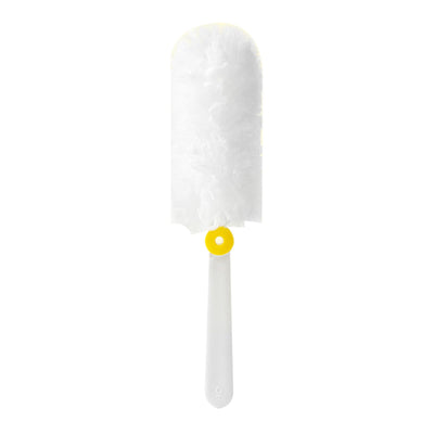 Hand Duster Electrostatic Adsorption Washable Replaceable Cleaning Fibers Telescopic Duster for Floor Desk CleaningFlat White