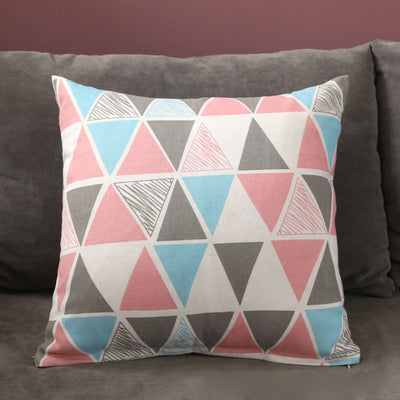 Home Pillow Case Sofa Cushion Accessories Linen Nordic Style Daily Use Home Textiles Colorful Triangle 40x40