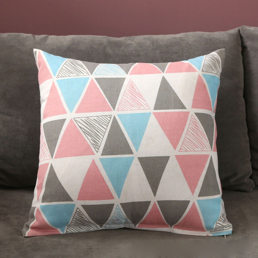Home Pillow Case Sofa Cushion Accessories Linen Nordic Style Daily Use Home Textiles Colorful Triangle 40x40