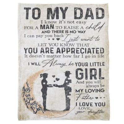 Dad Blanket Father's Day Theme Dual Sides Personalized Wide Application Sofa Throw Blanket for Bedroom Sofa Office 150x120cm / 59.06x47.24in
