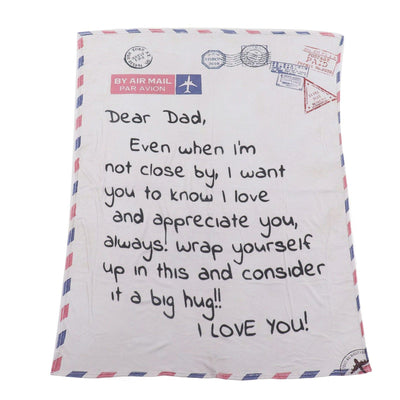 Envelope Blanket Multifunctional Personalized Soft Skin Friendly Polyester Throw Blanket for Father 59.1 X 86.6in