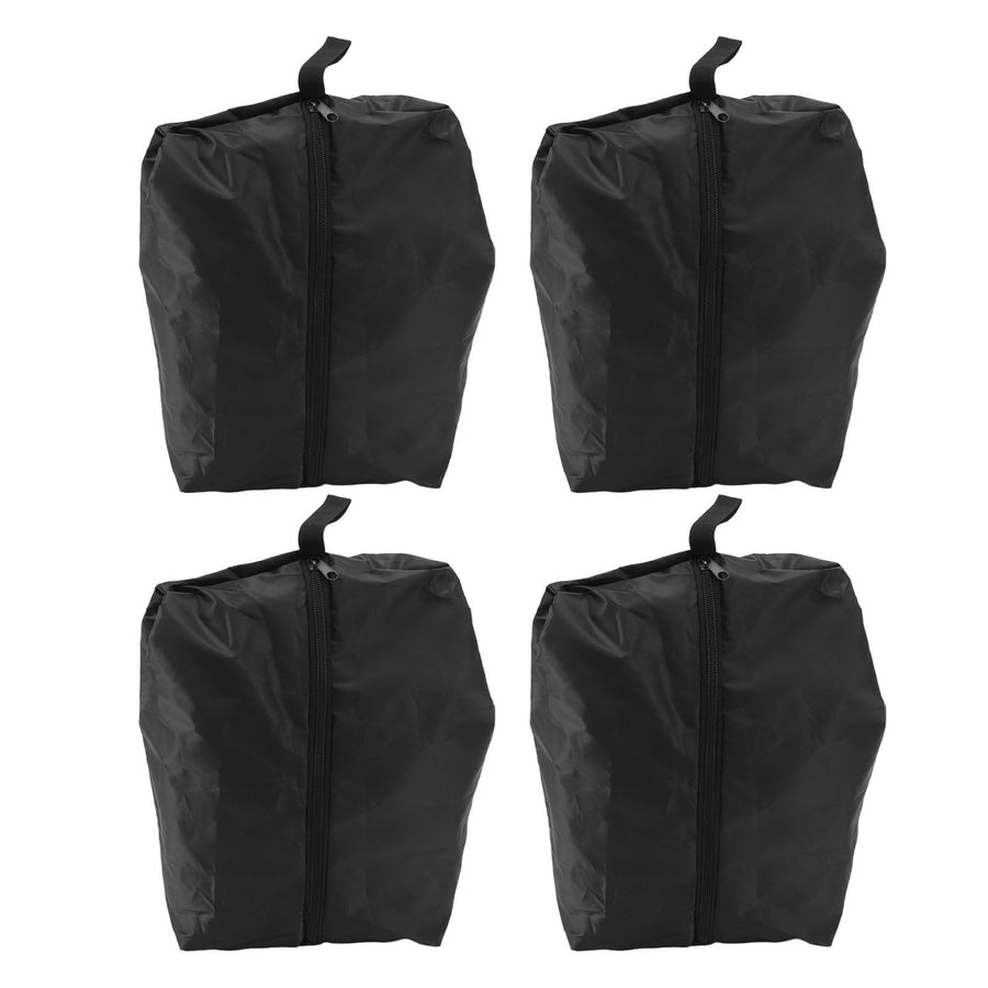 4PCS Travel Shoe Bags Large Capacity Waterproof Black Travel Clothes Storage Bag with Zipper for Home Travelling Gym 43x23CM