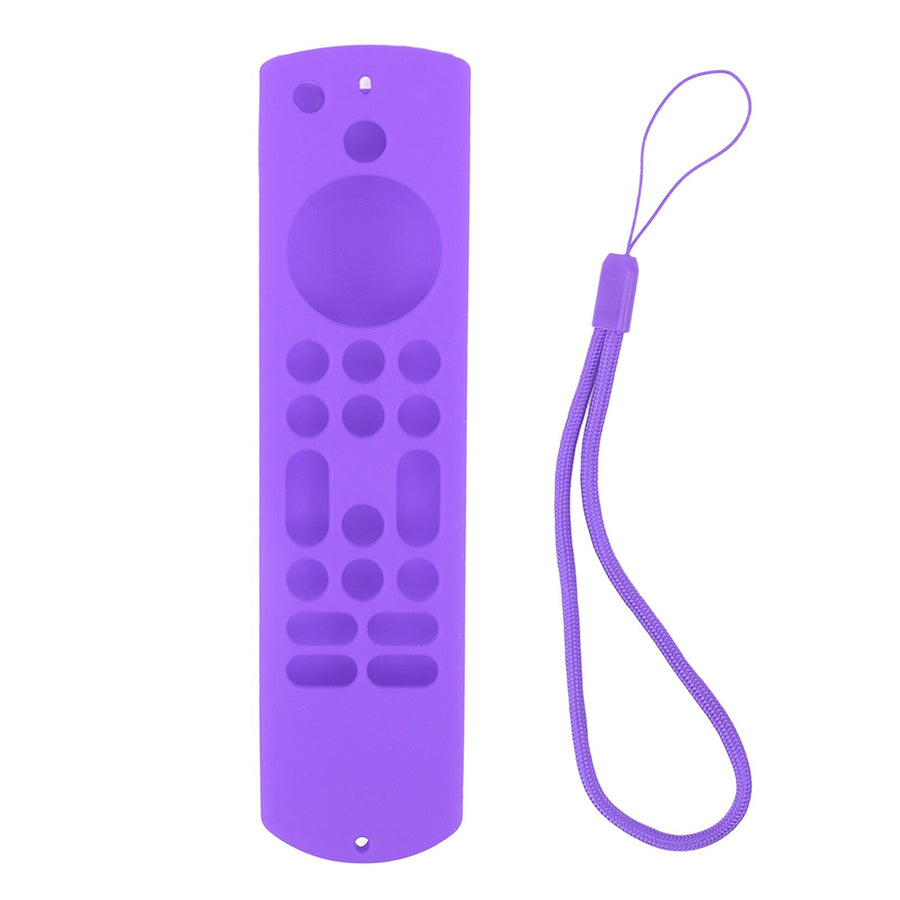 Remote Control Silicone Case Soft Safe Shockproof Waterproof Precise Cutout Fully Wrap Remote Cover for Amazon TV Purple
