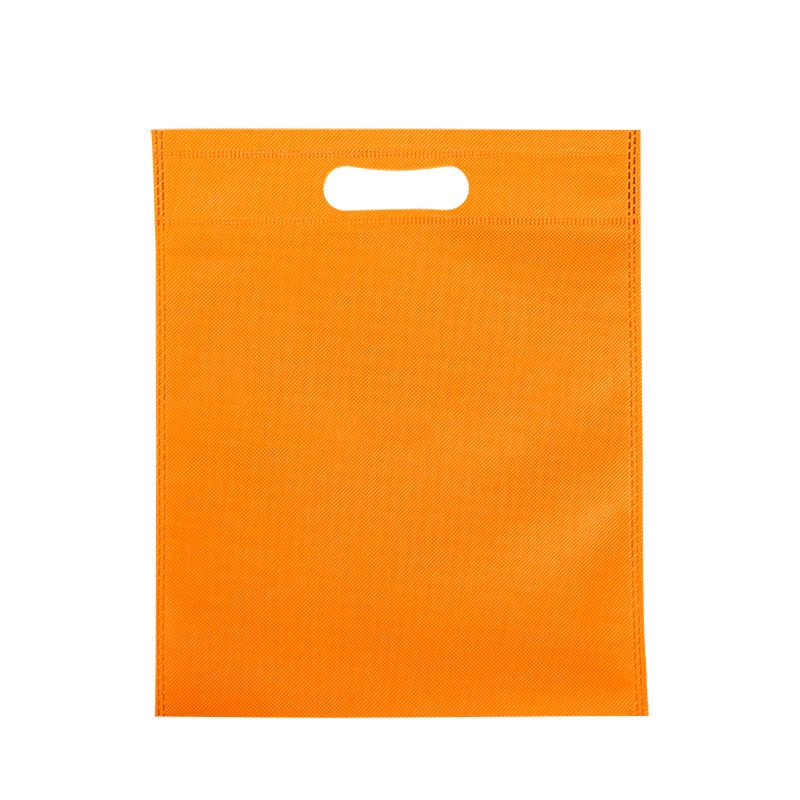 50Pcs Die Cut Non Woven Bags Eco Friendly Flat Mouth Tote Bags Non Woven Fabric Garment Bags Orange 25x35cm/9.8x13.8in