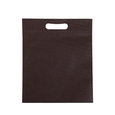 50Pcs Die Cut Non Woven Bags Eco Friendly Flat Mouth Tote Bags Non Woven Fabric Garment Bags Brown 25x35cm/9.8x13.8in
