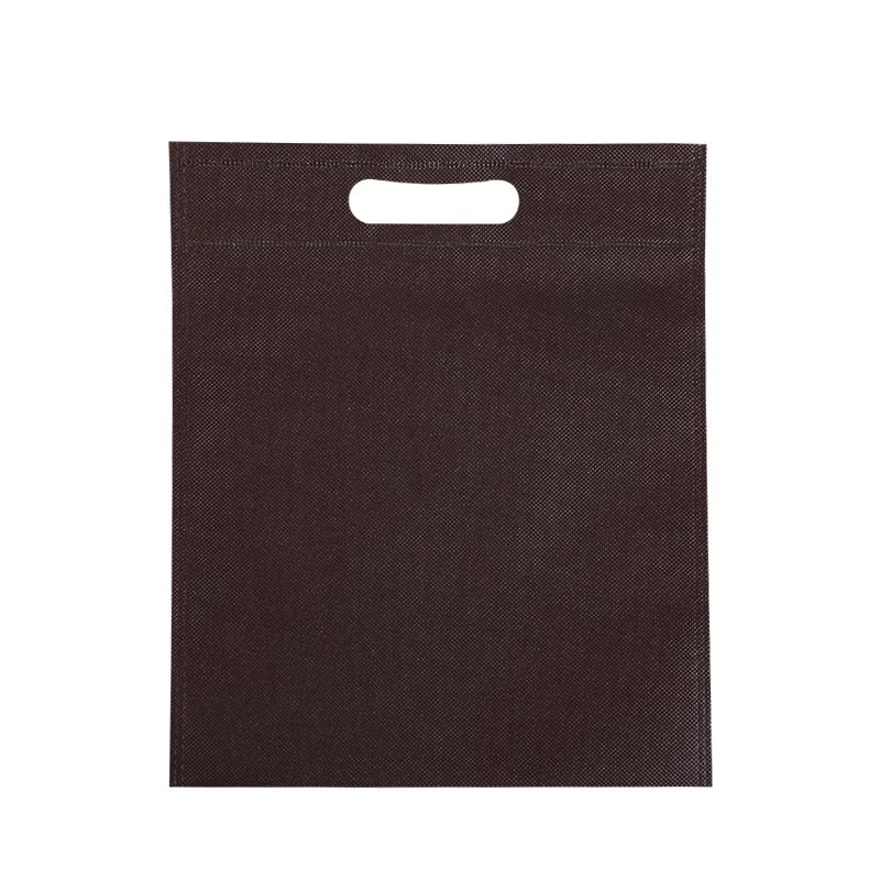 50Pcs Die Cut Non Woven Bags Eco Friendly Flat Mouth Tote Bags Non Woven Fabric Garment Bags Brown 25x35cm/9.8x13.8in