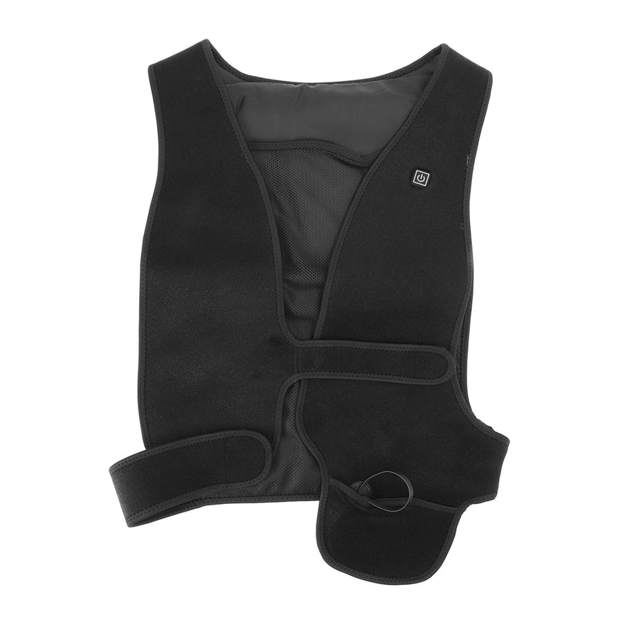 Heated Vest V Neck Fast Warmer Up Jacket USB Charge Electric Warming Heating for Winter Outdoor Men Women Black