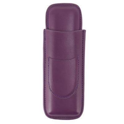 Cigar Case Elegant Vintage Hand Crafted Slim Portable 2 Fingers Cigar Holder for Travel Party Business Purple